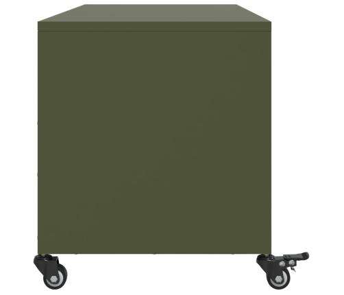 Mueble de TV de acero verde oliva 100,5x39x43,5 cm