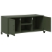 Mueble de TV de acero verde oliva 100,5x39x43,5 cm