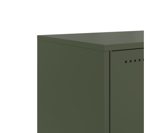 Mueble de TV de acero verde oliva 100,5x39x43,5 cm