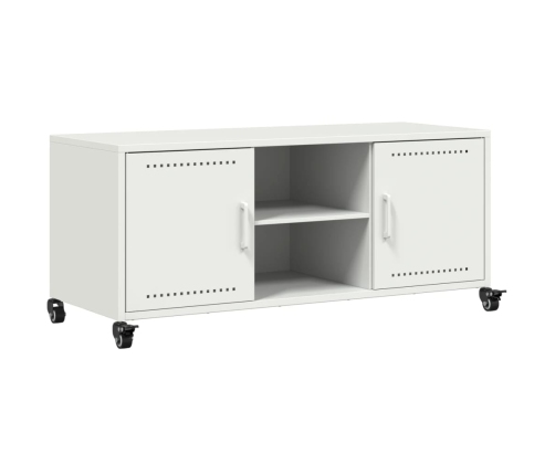 Mueble para TV acero laminado en frío blanco 100,5x39x43,5 cm