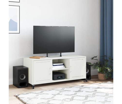 Mueble de TV acero blanco 100,5x39x43,5 cm