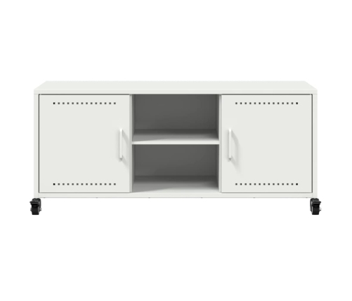 Mueble de TV acero blanco 100,5x39x43,5 cm