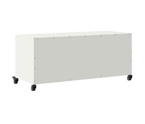 Mueble de TV acero blanco 100,5x39x43,5 cm