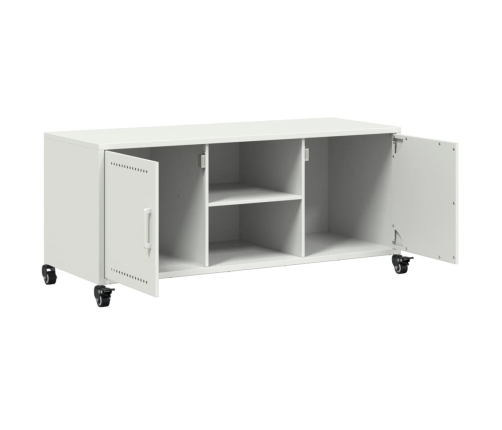 Mueble de TV acero blanco 100,5x39x43,5 cm