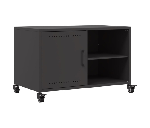 Mueble de TV acero negro 68x39x43,5 cm