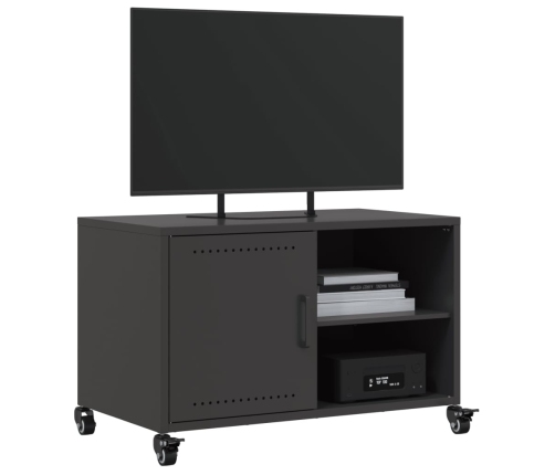 Mueble de TV acero negro 68x39x43,5 cm