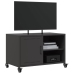 Mueble de TV acero negro 68x39x43,5 cm