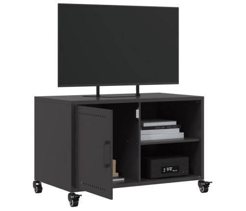 Mueble de TV acero negro 68x39x43,5 cm