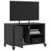 Mueble de TV acero negro 68x39x43,5 cm