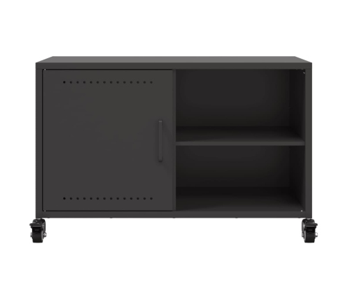 Mueble de TV acero negro 68x39x43,5 cm