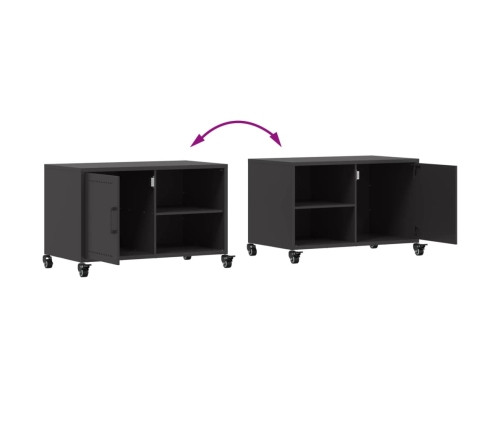 Mueble de TV acero negro 68x39x43,5 cm