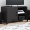 Mueble de TV acero negro 68x39x43,5 cm