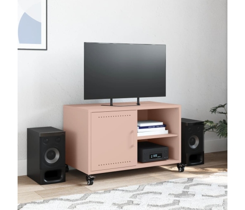 Mueble de TV acero rosa 68x39x43,5 cm