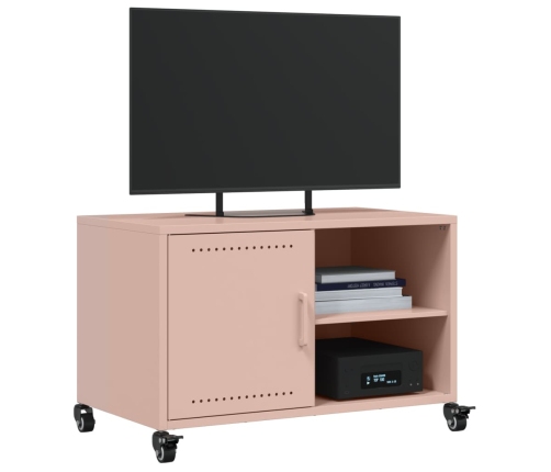 Mueble de TV acero rosa 68x39x43,5 cm