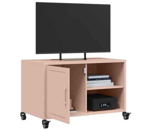 Mueble de TV acero rosa 68x39x43,5 cm