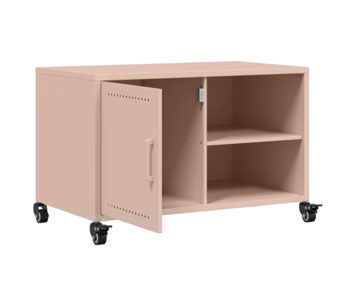 Mueble de TV acero rosa 68x39x43,5 cm