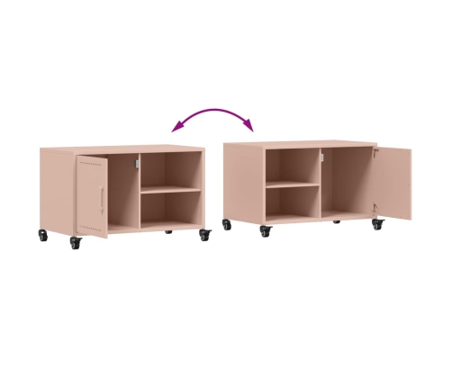 Mueble de TV acero rosa 68x39x43,5 cm