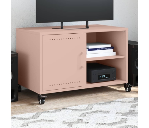 Mueble de TV acero rosa 68x39x43,5 cm