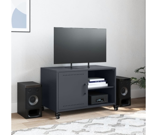 Mueble de TV acero gris antracita 68x39x43,5 cm