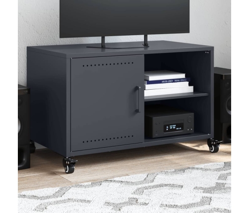 Mueble de TV acero gris antracita 68x39x43,5 cm