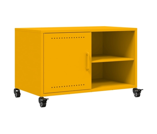 Mueble de TV acero amarillo mostaza 68x39x43,5 cm