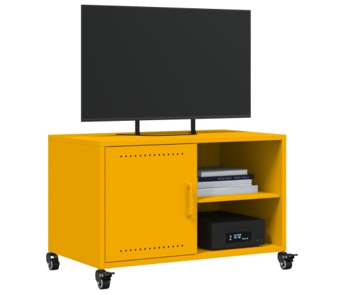 Mueble de TV acero amarillo mostaza 68x39x43,5 cm