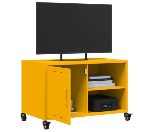 Mueble de TV acero amarillo mostaza 68x39x43,5 cm