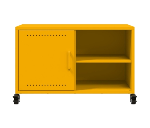 Mueble de TV acero amarillo mostaza 68x39x43,5 cm