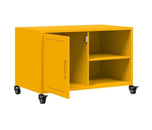 Mueble de TV acero amarillo mostaza 68x39x43,5 cm