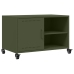 Mueble de TV de acero verde oliva 68x39x43,5 cm