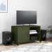 Mueble de TV de acero verde oliva 68x39x43,5 cm