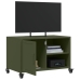 vidaXL Mueble para TV acero laminado en frío verde oliva 68x39x43,5 cm