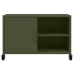 Mueble de TV de acero verde oliva 68x39x43,5 cm