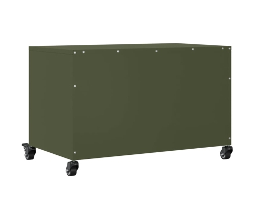 Mueble de TV de acero verde oliva 68x39x43,5 cm