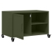 Mueble de TV de acero verde oliva 68x39x43,5 cm