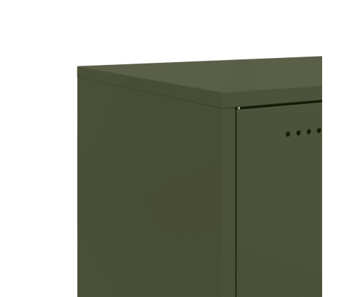 Mueble de TV de acero verde oliva 68x39x43,5 cm