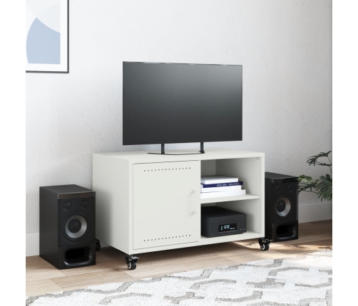 Mueble de TV acero blanco 68x39x43,5 cm