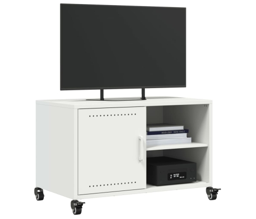 Mueble de TV acero blanco 68x39x43,5 cm