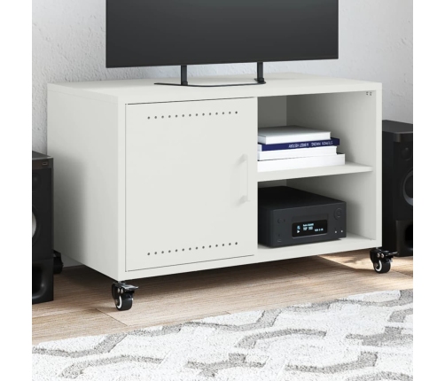 Mueble de TV acero blanco 68x39x43,5 cm