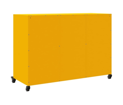 Aparador de acero amarillo mostaza 100,5x39x72 cm