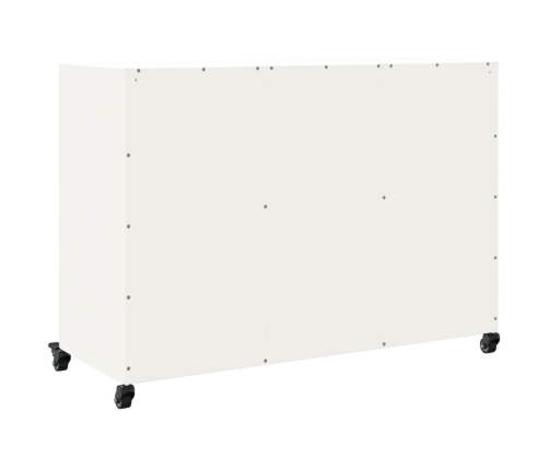 Aparador de acero blanco 100,5x39x72 cm