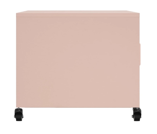 vidaXL Mesa de centro acero laminado en frío rosa 68x50x43,5 cm