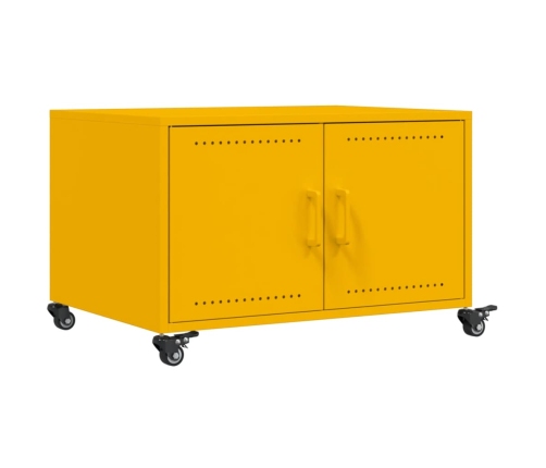 Mesa de centro acero amarillo mostaza 68x50x43,5 cm