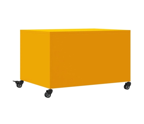 Mesa de centro acero amarillo mostaza 68x50x43,5 cm