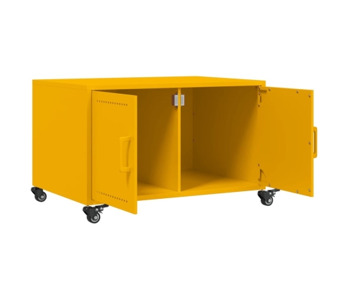 Mesa de centro acero amarillo mostaza 68x50x43,5 cm