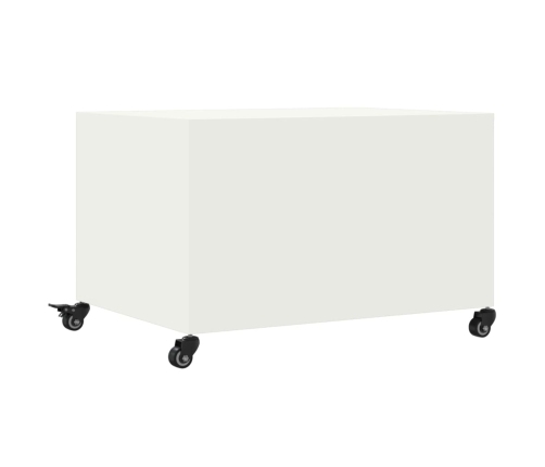 Mesa de centro acero laminado en frío blanco 68x50x43,5 cm