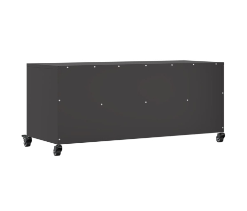 Mueble para TV acero laminado en frío negro 100,5x39x43,5 cm