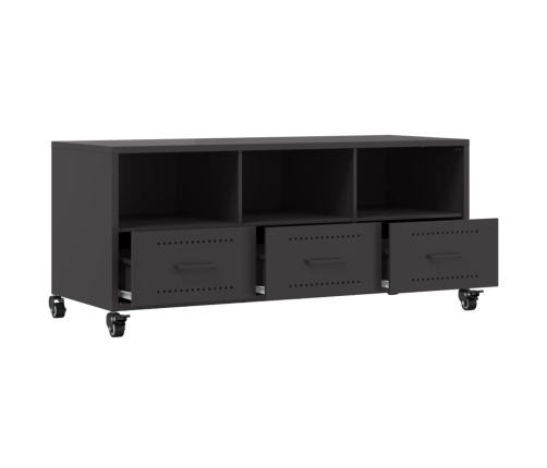 Mueble para TV acero laminado en frío negro 100,5x39x43,5 cm