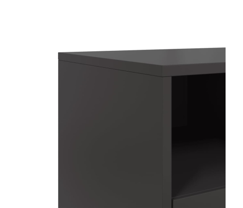 Mueble para TV acero laminado en frío negro 100,5x39x43,5 cm