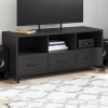 Mueble para TV acero laminado en frío negro 100,5x39x43,5 cm